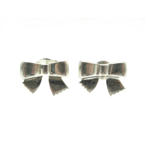 RARE BOUCLES D'OREILLES CHANEL GAETAN DE PERCIN NOEUD EN ARGENT MASSIF EARRINGS