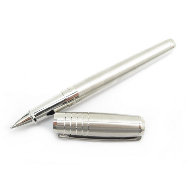 NEUF STYLO BILLE ST DUPONT LIGNE D ELYSEE ROLLERBALL EN ACIER + BOITE PEN 550€