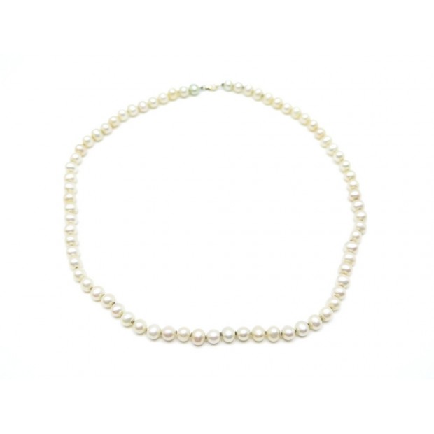 COLLIER 44 CM 72 PERLES D EAU DOUCE ECRU ET OR JAUNE 9K 22.3 GR PEARLS NECKLACE