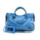 SAC A MAIN BALENCIAGA CLASSIC CITY 115748 CUIR BLEU BLUE LEATHER HANDBAG 1590€