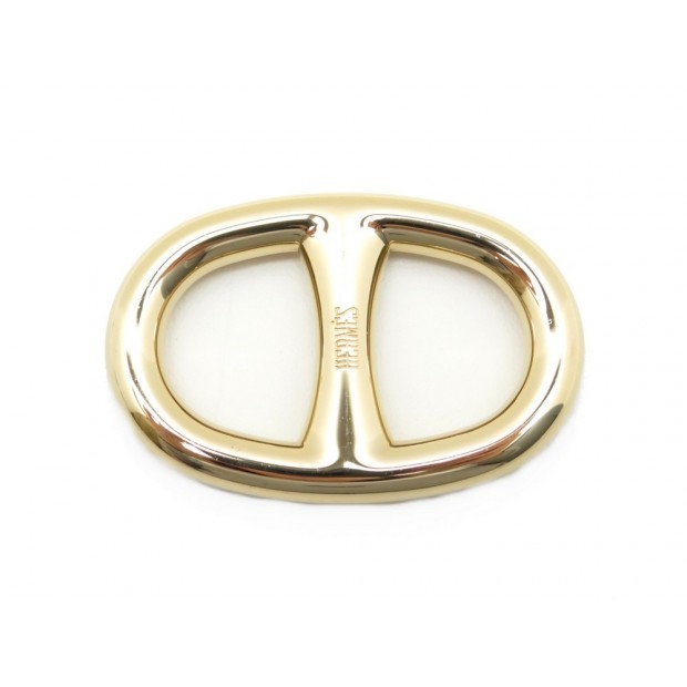 NEUF ANNEAU DE FOULARD HERMES CHAINE D'ANCRE CARRE EN METAL DORE RING 165€