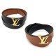 CEINTURE LOUIS VUITTON CUIR REVERSIBLE M9521 BOUCLE LV DOREE