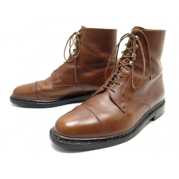 CHAUSSURES PARABOOT 7 41 BOTTINES RANGERS CUIR MARRON BROWN LEATHER SHOES 415€