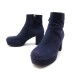 NEUF CHAUSSURES PRADA BOTTINES A TALONS 38 IT 39 FR DAIM BLEU BOOTS SHOES 850€