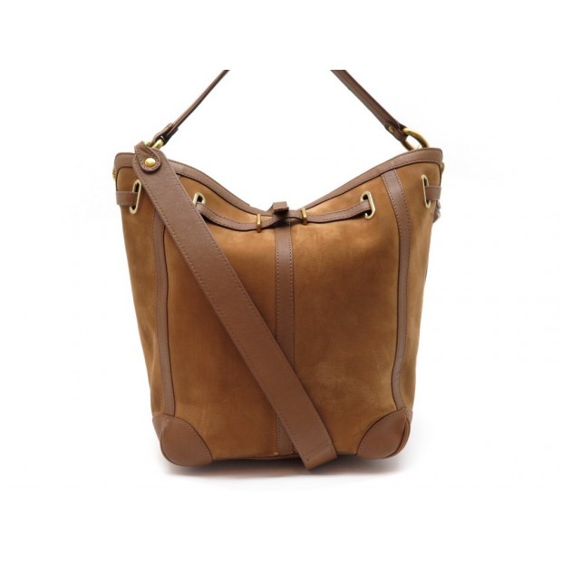 SAC A MAIN JEROME DREYFUSS TANGUY BANDOULIERE CUIR & DAIM CAMEL HAND BAG 695€