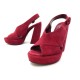 NEUF CHAUSSURES PRADA SANDALES A TALONS 37 IT 38 FR DAIM ROUGE SUEDE SHOES 720€