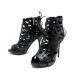 NEUF CHAUSSURES DIOR 37 KCE321CKS SANDALES A TALONS CUIR TRESSE PYTHON NOIR 590€