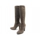 CHAUSSURES PRADA 37.5 IT 38.5 FR BOTTES A TALONS DAIM MARRON SUEDE BOOTS 1400€