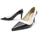 CHAUSSURES PRADA 1I337E ESCARPINS 38.5 39.5 FR CUIR NOIR BLANC PUMP SHOES 580€