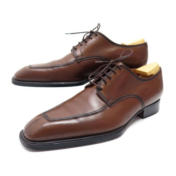 CHAUSSURES JM WESTON 637 BEAUBOURG DERBY 8.5C 42.5 FIN CUIR MARRON BERGERONNETTE