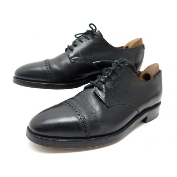 CHAUSSURES JOHN LOBB RUSSEL 9009 8E 42 DERBY CUIR NOIR + EMBAUCHOIRS SHOES 1215€