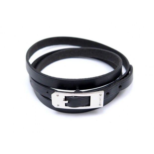 BRACELET HERMES CUIR NOIR 