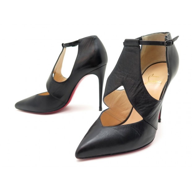 ESCARPINS LOUBOUTINS CUIR NOIR 36 