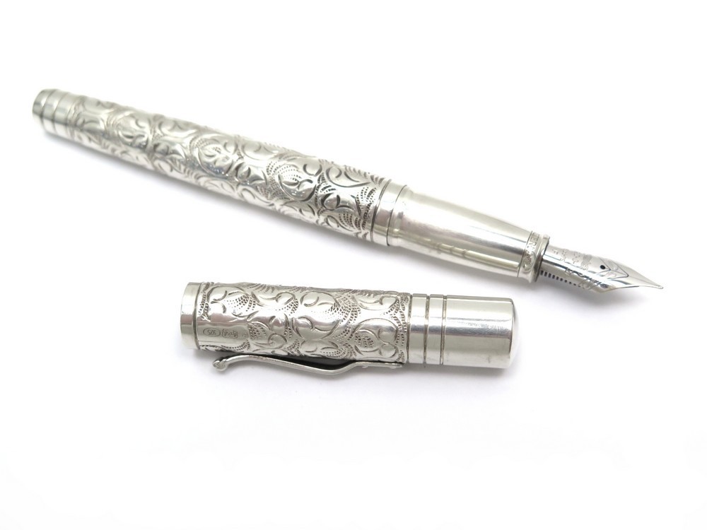 Stylo Plume Yard-O-Led Viceroy - Argent Massif 925 - Plume En Or 18 Carats - Occasion