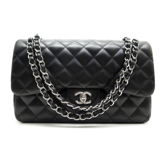 NEUF SAC CHANEL JUMBO CUIR NOIR + BOITE 