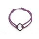 NEUF BRACELET DINH VAN IMPRESSION OR BLANC 18CT CORDON VIOLET 