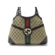 SAC A MAIN GUCCI HOBO REINS 114875 EN TOILE JACQUARD & CUIR MARRON HANDBAG 1360€