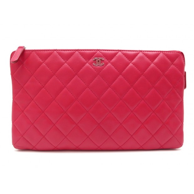  POCHETTE CHANEL CUIR MATELASSE ROUGE 