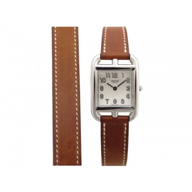 NEUF MONTRE HERMES CAPE COD PM DOUBLE TOUR CC1-210 EN ACIER + BOITE WATCH 2350€