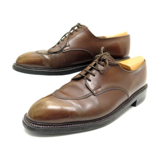 CHAUSSURES JM WESTON 598 DERBY 8.5C 42.5 DEMI CHASSE CUIR MARRON EMBAUCHOIR 875€