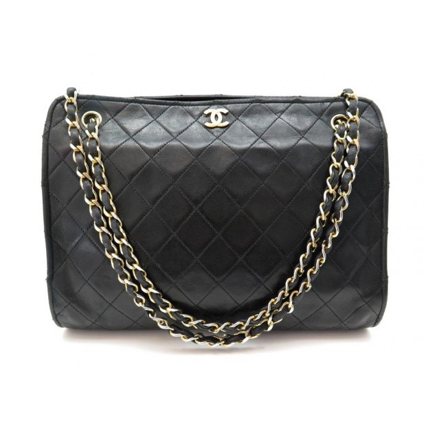 VINTAGE SAC A MAIN CHANEL MATELASSE NOIR 