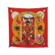 FOULARD HERMES PLAZA DE TOROS HUBERT DE WATRIGANT SOIE ROUGE RED SILK SCARF 375€