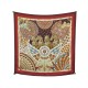 FOULARD HERMES TROPHEES DE VENISE JULIA ABADIE SOIE MARRON BROWN SILK SCARF 375€