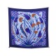 NEUF FOULARD HERMES CERAMIQUE OTTOMANE PAR LAURENCE BOURTHOUMIEUX SOIE BLEU 375€