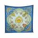 FOULARD HERMES KOSMIMA PAR JULIA ABADIE SOIE BLEU CARRE 90 BLUE SILK SCARF 375€