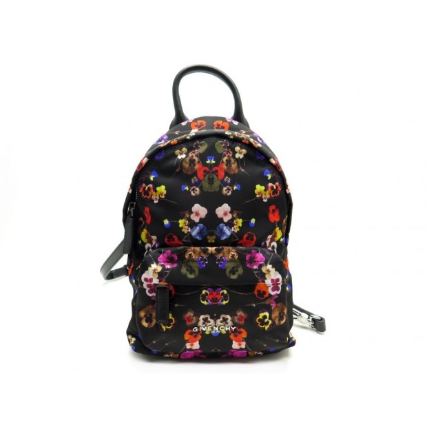 NEUF SAC A DOS GIVENCHY FLEURS NANO EN TOILE NOIR BANDOULIERE BACKPACK BAG 1250€