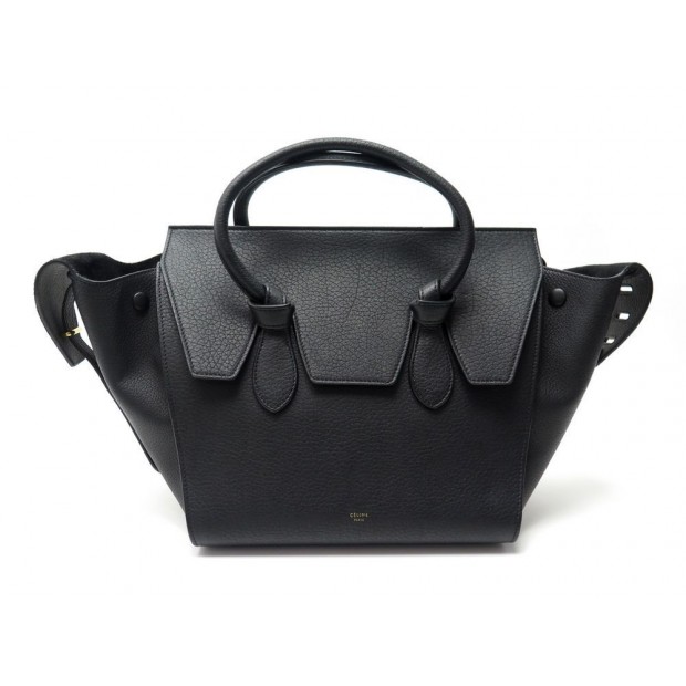 SAC A MAIN CELINE TIE BAG CUIR NOIR 