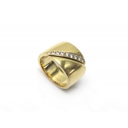 BAGUE HERMES TRACE 101904B TAILLE 53 OR JAUNE 18K ET DIAMANTS YELLOW GOLD RING