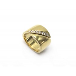 BAGUE HERMES TRACE 101904B TAILLE 53 OR JAUNE 18K ET DIAMANTS YELLOW GOLD RING