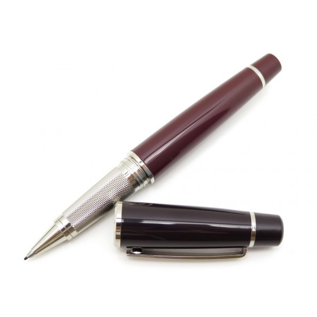 STYLO BREITLING FEUTRE EN ACIER PALLADIE ARGENTE ET RESINE BORDEAUX + BOITE PEN