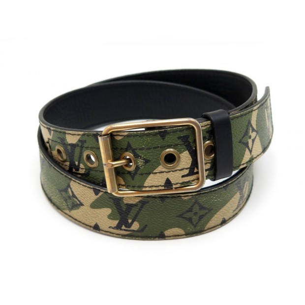 CEINTURE LOUIS VUITTON 2008 CUIR CAMO 