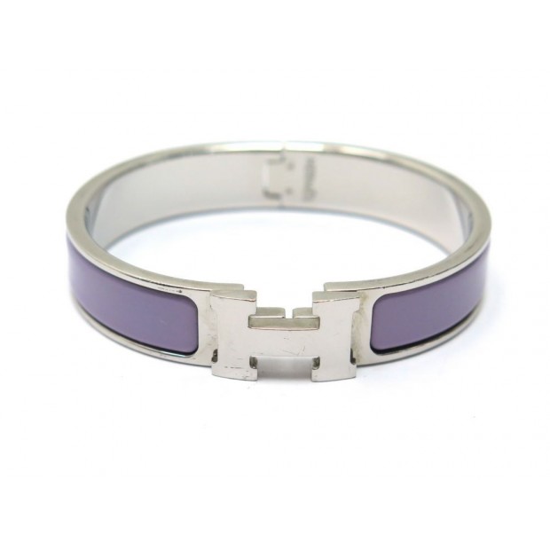 BRACELET HERMES CLIC H T15 EMAIL LAVANDE ET FINITION PALLADIE ENAMEL JEWEL 595€