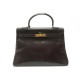 VINTAGE SAC A MAIN HERMES KELLY 32 CM EN CUIR BOX MARRON HAND BAG PURSE 7700