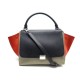 SAC A MAIN CELINE TRAPEZE MM EN CUIR ET DAIM TRICOLORE LEATHER HAND BAG 2500€