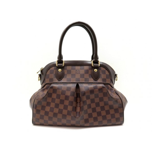 SAC A MAIN LOUIS VUITTON TREVI PM TOILE DAMIER EBENE BROWN CANVAS HAND BAG 1570€