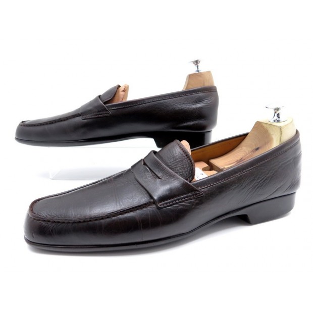 CHAUSSURES JM WESTON MOCASSIN 9D 43 CUIR MARRON 