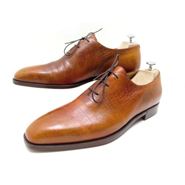 CHAUSSURES BERLUTI ALESSANDRO ONE CUT 11 45 RICHELIEU EN CUIR FACON CROCO 1810€