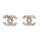 BOUCLE OREILLE CHANEL PETITES PERLES LOGO CC 