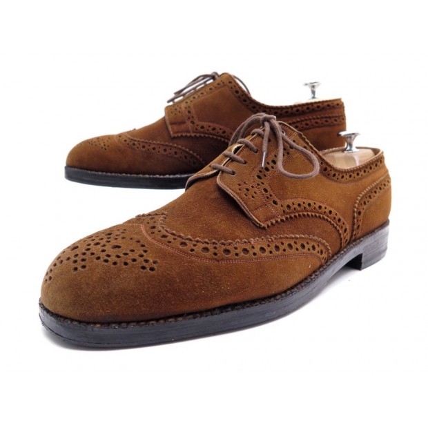 CHAUSSURES JM WESTON DERBY 389 BOUT FLEURI 9.5D 43.5 EN DAIM MARRON SHOES 730€