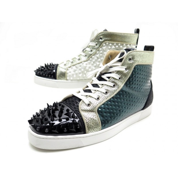 CHAUSSURES CHRISTIAN LOUBOUTIN BASKET LOUIS SPIKE 50 EN CUIR SNEAKERS SHOES 965€