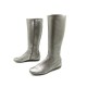 BOTTES PLATES PRADA 3594 39.5 IT 40 FR EN CUIR ARGENTE SILVER LEATHER BOOTS 580€