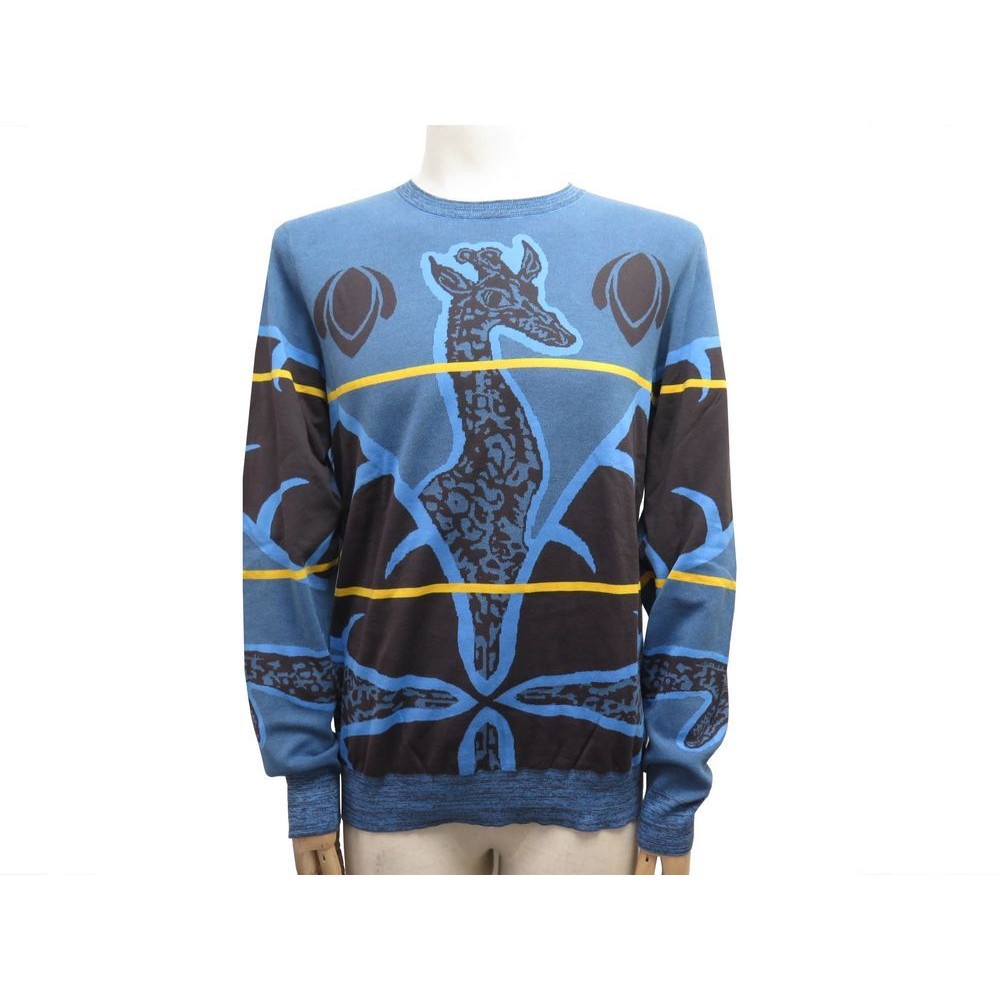 Louis Vuitton Men's Blue Cotton Chapman Giraffe T-Shirt