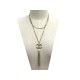 NEUF COLLIER CHANEL SAUTOIR LOGO CC ET PERLE 103 CM EN METAL DORE NECKLACE 1070€