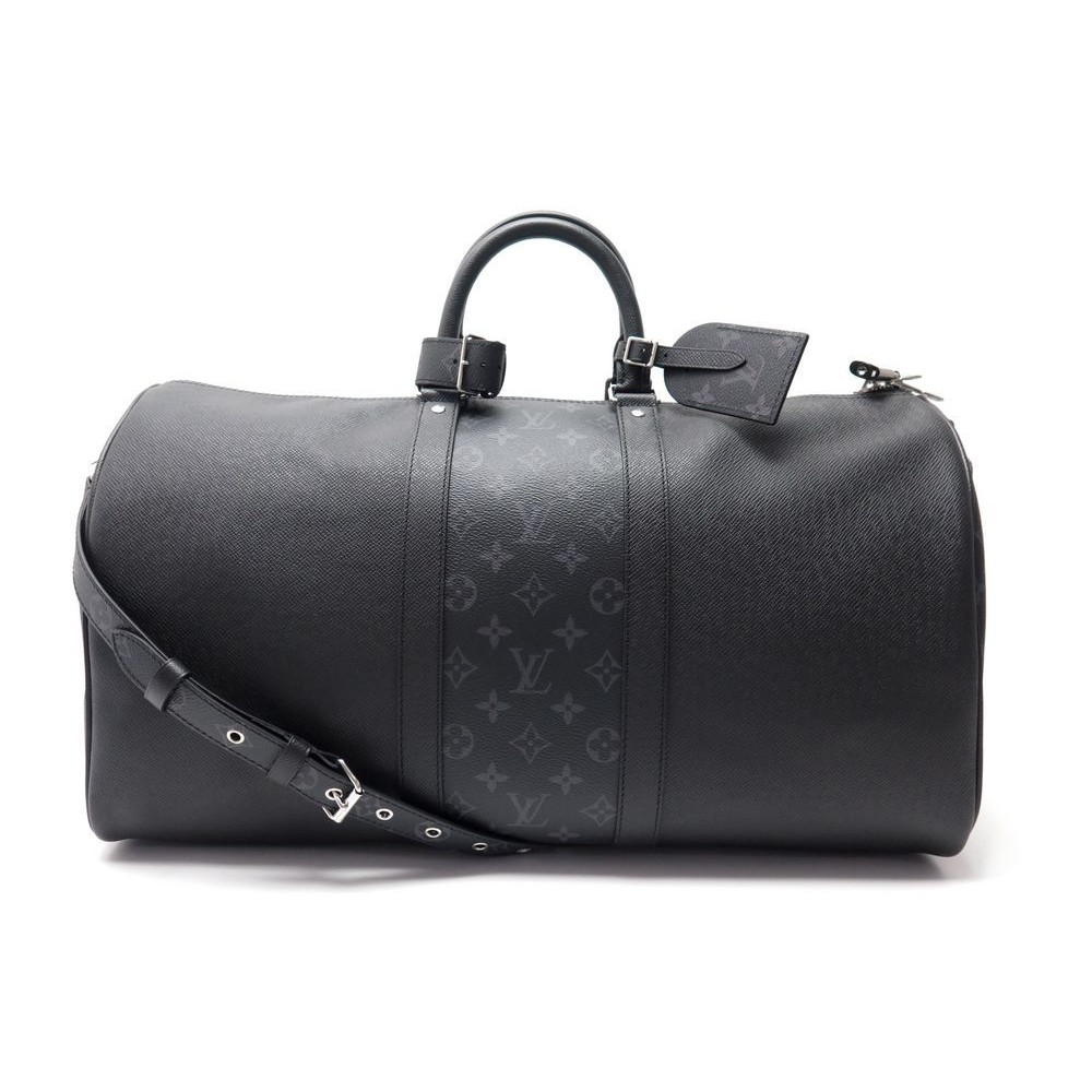 LOUIS VUITTON Jacquard Monogram Light Up Keepall Bandouliere 50 Black  778345