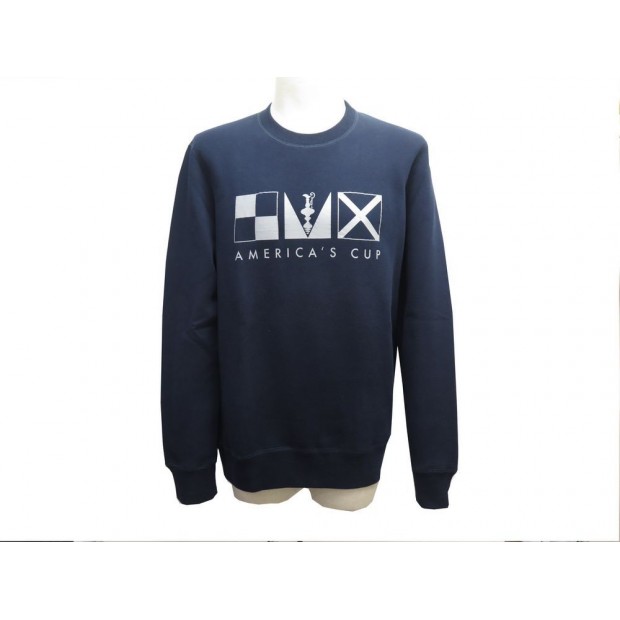 NEUF PULL LOUIS VUITTON AMERICA'S CUP 2017 T 56 XL COTON BLEU MARINE SWEAT 750€