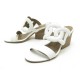 CHAUSSURES HERMES PEACE 172152Z 36 SANDALES COMPENSES EN CUIR BLANC SHOES 610€